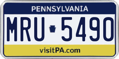 PA license plate MRU5490