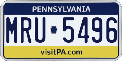 PA license plate MRU5496