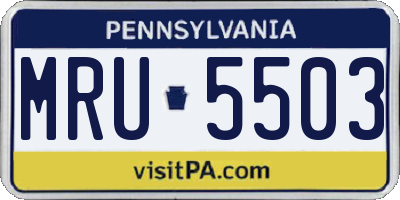 PA license plate MRU5503