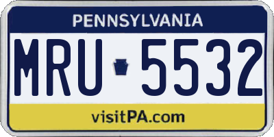 PA license plate MRU5532