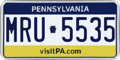 PA license plate MRU5535