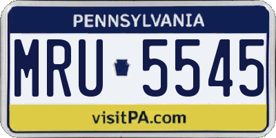 PA license plate MRU5545