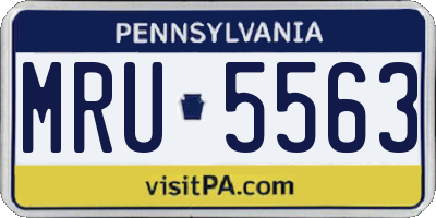 PA license plate MRU5563