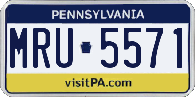 PA license plate MRU5571