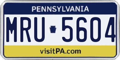 PA license plate MRU5604