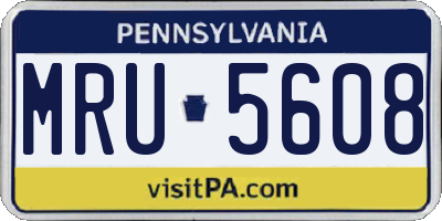 PA license plate MRU5608