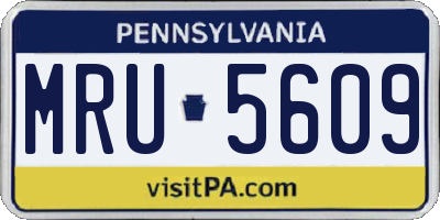 PA license plate MRU5609
