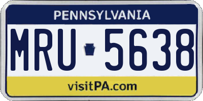 PA license plate MRU5638