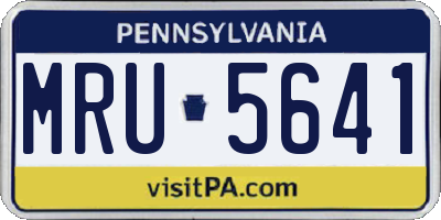 PA license plate MRU5641