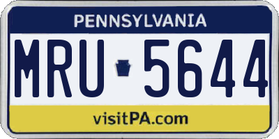 PA license plate MRU5644