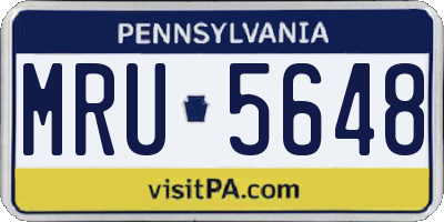 PA license plate MRU5648