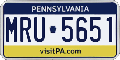 PA license plate MRU5651