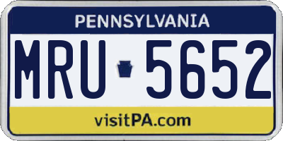 PA license plate MRU5652