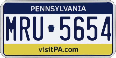 PA license plate MRU5654
