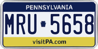 PA license plate MRU5658