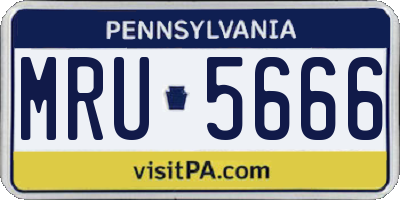 PA license plate MRU5666
