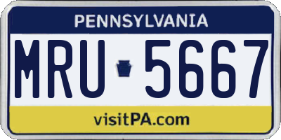 PA license plate MRU5667