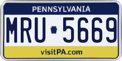 PA license plate MRU5669