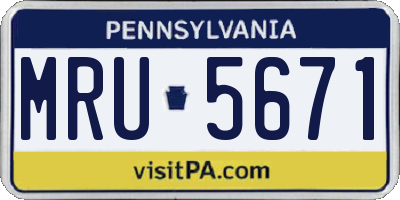 PA license plate MRU5671