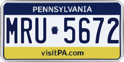 PA license plate MRU5672