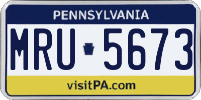 PA license plate MRU5673