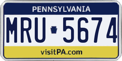 PA license plate MRU5674