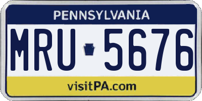 PA license plate MRU5676