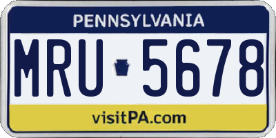 PA license plate MRU5678