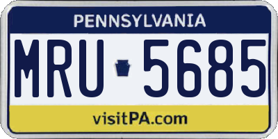 PA license plate MRU5685