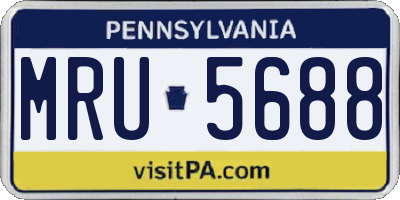 PA license plate MRU5688
