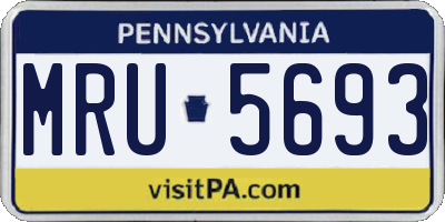 PA license plate MRU5693