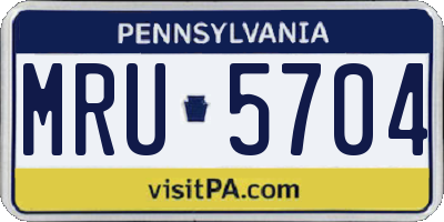 PA license plate MRU5704
