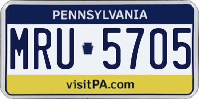 PA license plate MRU5705