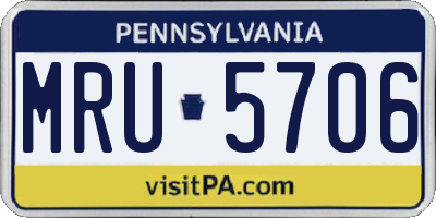 PA license plate MRU5706