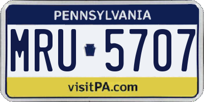 PA license plate MRU5707