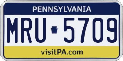PA license plate MRU5709