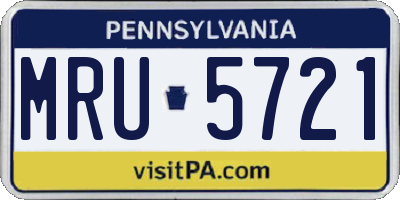 PA license plate MRU5721