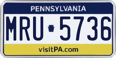 PA license plate MRU5736