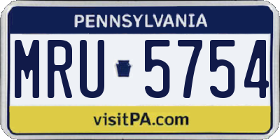 PA license plate MRU5754