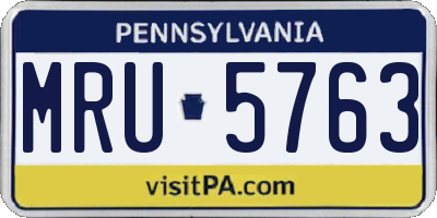 PA license plate MRU5763