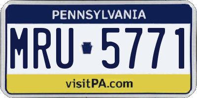 PA license plate MRU5771