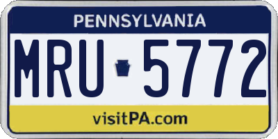 PA license plate MRU5772