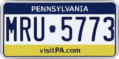 PA license plate MRU5773