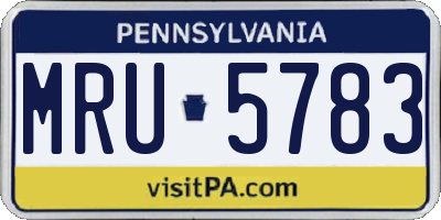 PA license plate MRU5783