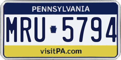 PA license plate MRU5794