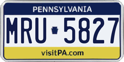 PA license plate MRU5827