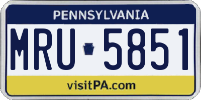 PA license plate MRU5851