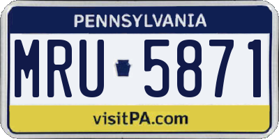 PA license plate MRU5871