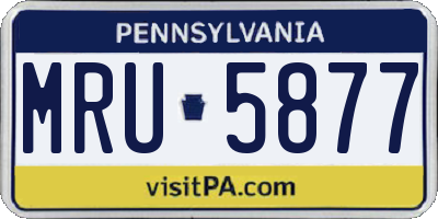 PA license plate MRU5877