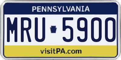 PA license plate MRU5900